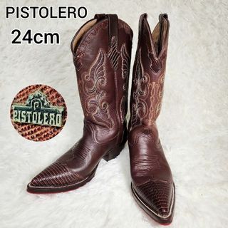 ピストレロ(PISTOLERO)の【PISTOLERO】ウエスタン 本場メキシコ製 オール刺繍 本革 23.5cm(ブーツ)