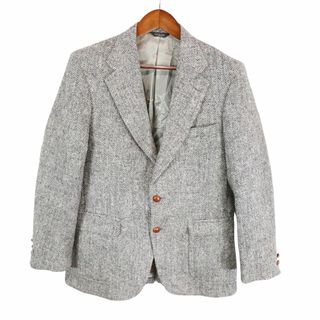 SALE///// USA製 Harris Tweed ハリスツイード チェスター コート フォーマル グレー (メンズ L相当) O7955(チェスターコート)