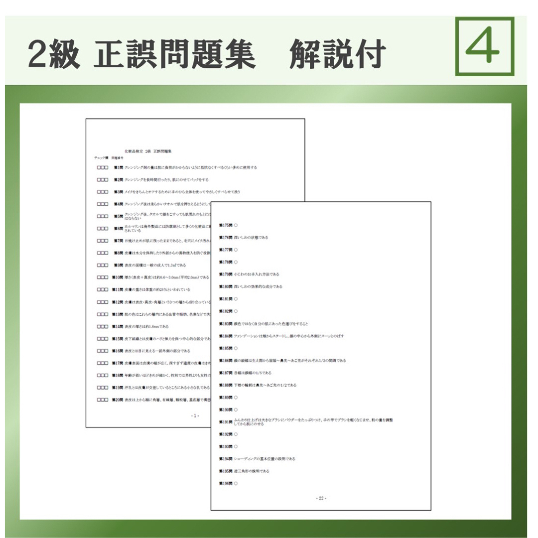 化粧品検定 1級と2級 練習問題集お得セット 2024 解説付 即日発送 エンタメ/ホビーの本(資格/検定)の商品写真