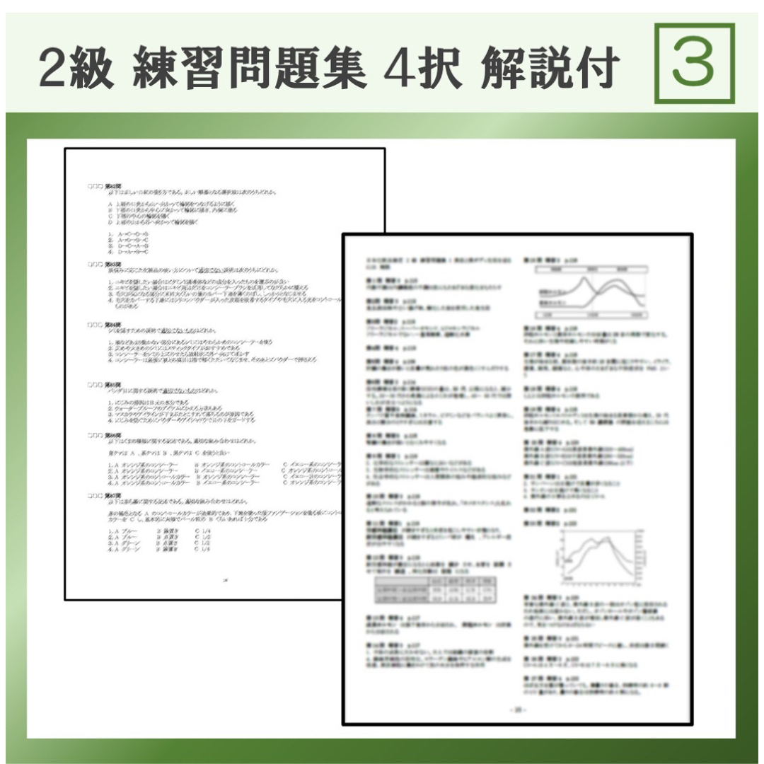 化粧品検定 1級と2級 練習問題集お得セット 2024 解説付 即日発送 エンタメ/ホビーの本(資格/検定)の商品写真