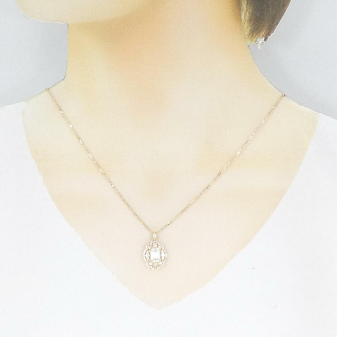 ご注意くださいK18YG ダイヤモンド ネックレス 1.013CT H VS1 エメラルドカット