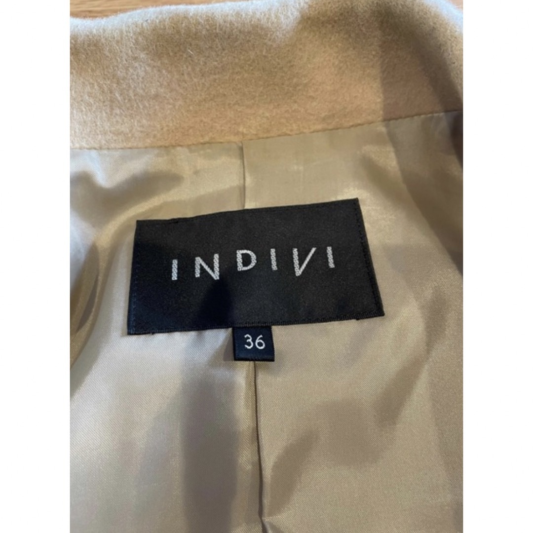 【美品】INDIVI ウールコート カシミヤ混 インディヴィ 2