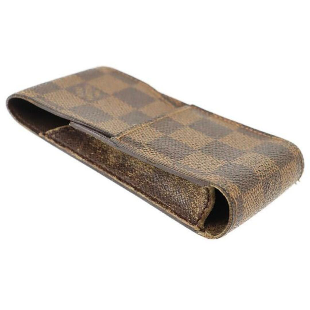 LOUIS VUITTON(ルイヴィトン)のルイヴィトン タバコケース エテュイ シガレット N63024 中古 ダミエ エベヌ ブラウン LOUIS VUITTON 【中古】 | シガレットケース ユニセックス たばこ ファッション 茶 ブランド小物 Bランク メンズのファッション小物(タバコグッズ)の商品写真