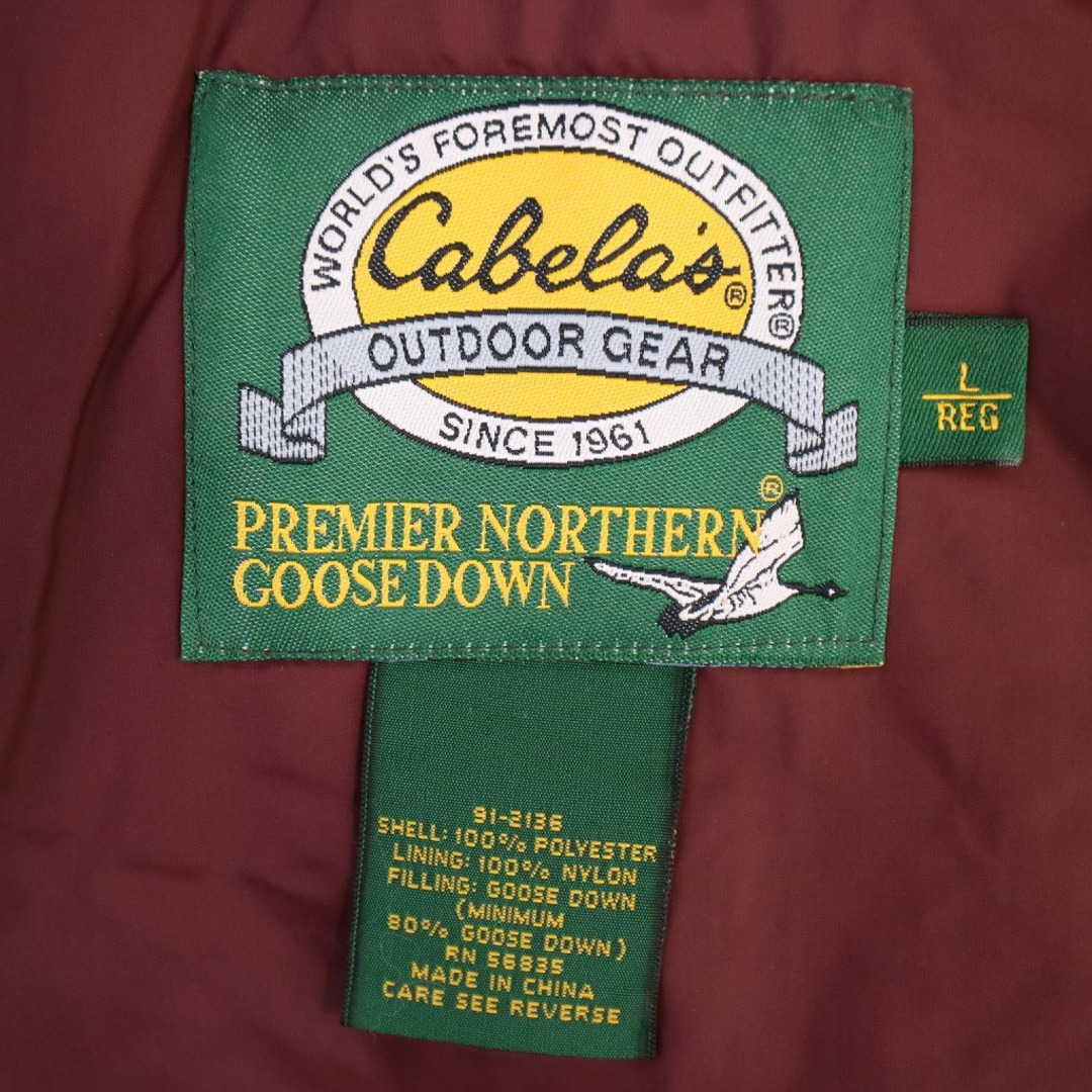 90年代 Cabela's カベラス ダウンコート アウトドア アウター 防寒 ワインレッド (レディース L)   O8018 6