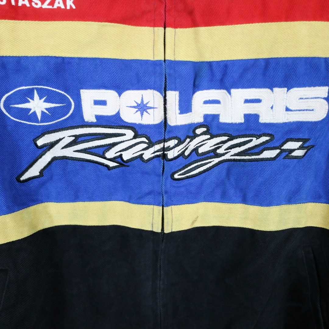 POLARIS レーシングジャケット 防寒  モーターサイクル バイカー サーキット 走行用 ブラック (メンズ L) 中古 古着 O8051 メンズのジャケット/アウター(その他)の商品写真
