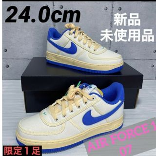 ナイキ(NIKE)のNIKE ナイキ w エアフォース1 07 ホワイト　ブルー　スニーカー　可愛い(スニーカー)