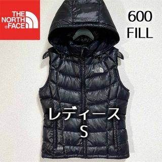 ザノースフェイス(THE NORTH FACE)の美品人気 ノースフェイス ダウンベスト 600フィル ブラック レディースS(ダウンベスト)