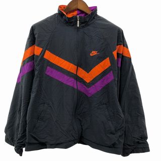 ナイキ(NIKE)の90年代 NIKE ナイキ ナイロンジャケット 防寒 銀タグ ダークグレー (メンズ L) 中古 古着 O8114(その他)