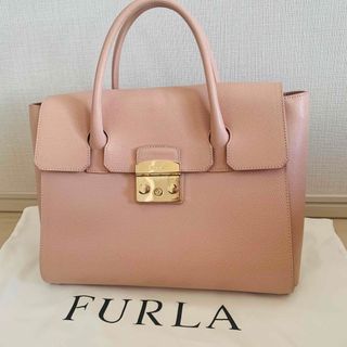 フルラ(Furla)のフルラ  FURLA ピンク　メトロポリス　サッチェル　レザー　ハンドバッグ(ハンドバッグ)