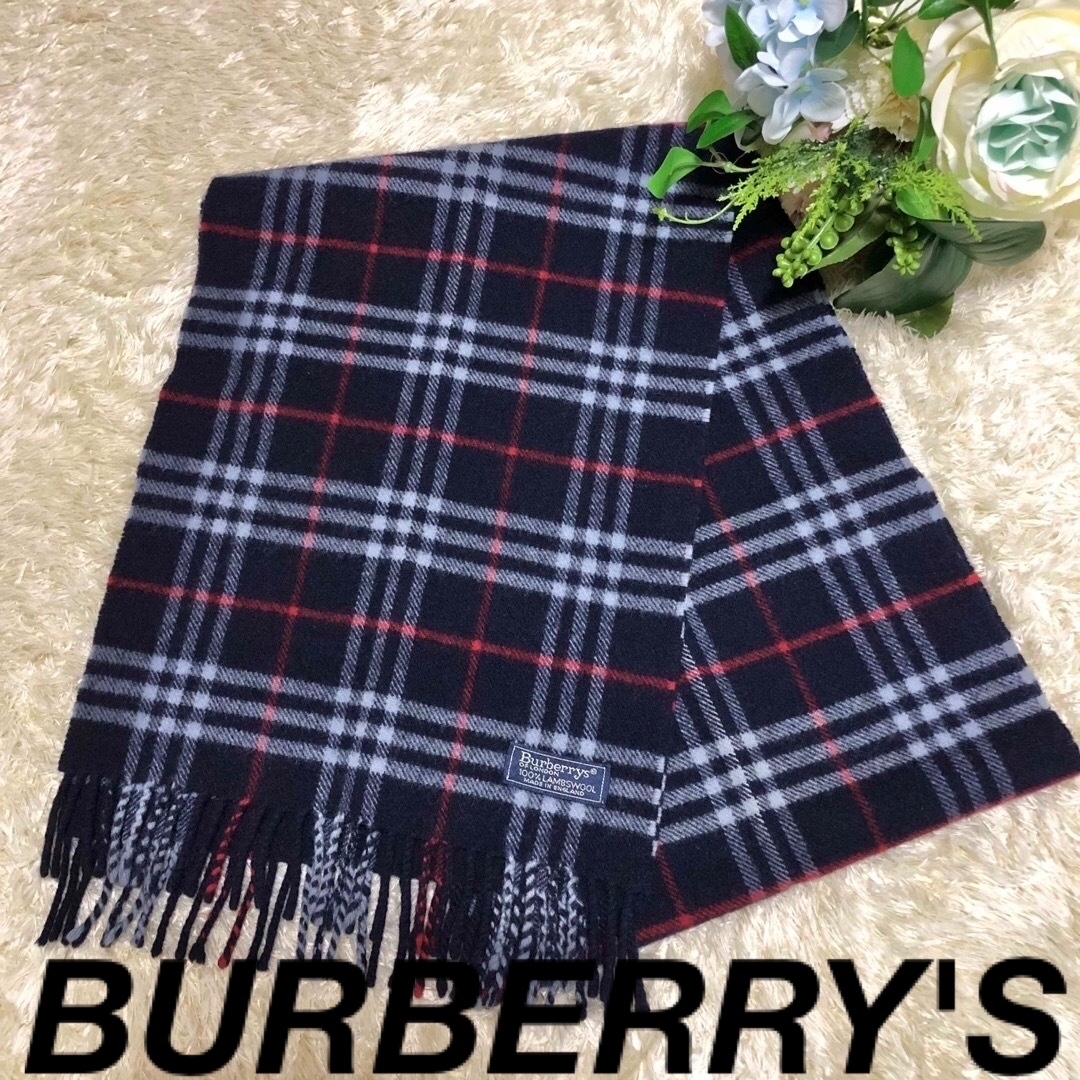 BURBERRY(バーバリー)のバーバリーズ✨チェックマフラー　イングランド製　ラムウール100% メンズのファッション小物(マフラー)の商品写真