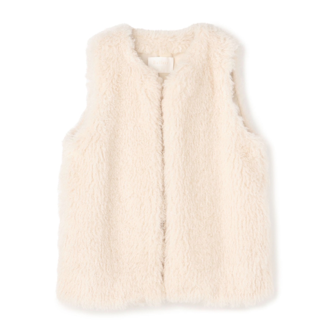 Ballsey poodle fur Crew Neck gilet-