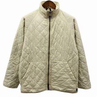 バーブァー(Barbour)のイングランド製 Barbour バブアー FLYWEIGHT JACKET キルティングジャケット 防寒  ユーロ ベージュ (メンズ M) 中古 古着 O8157(その他)