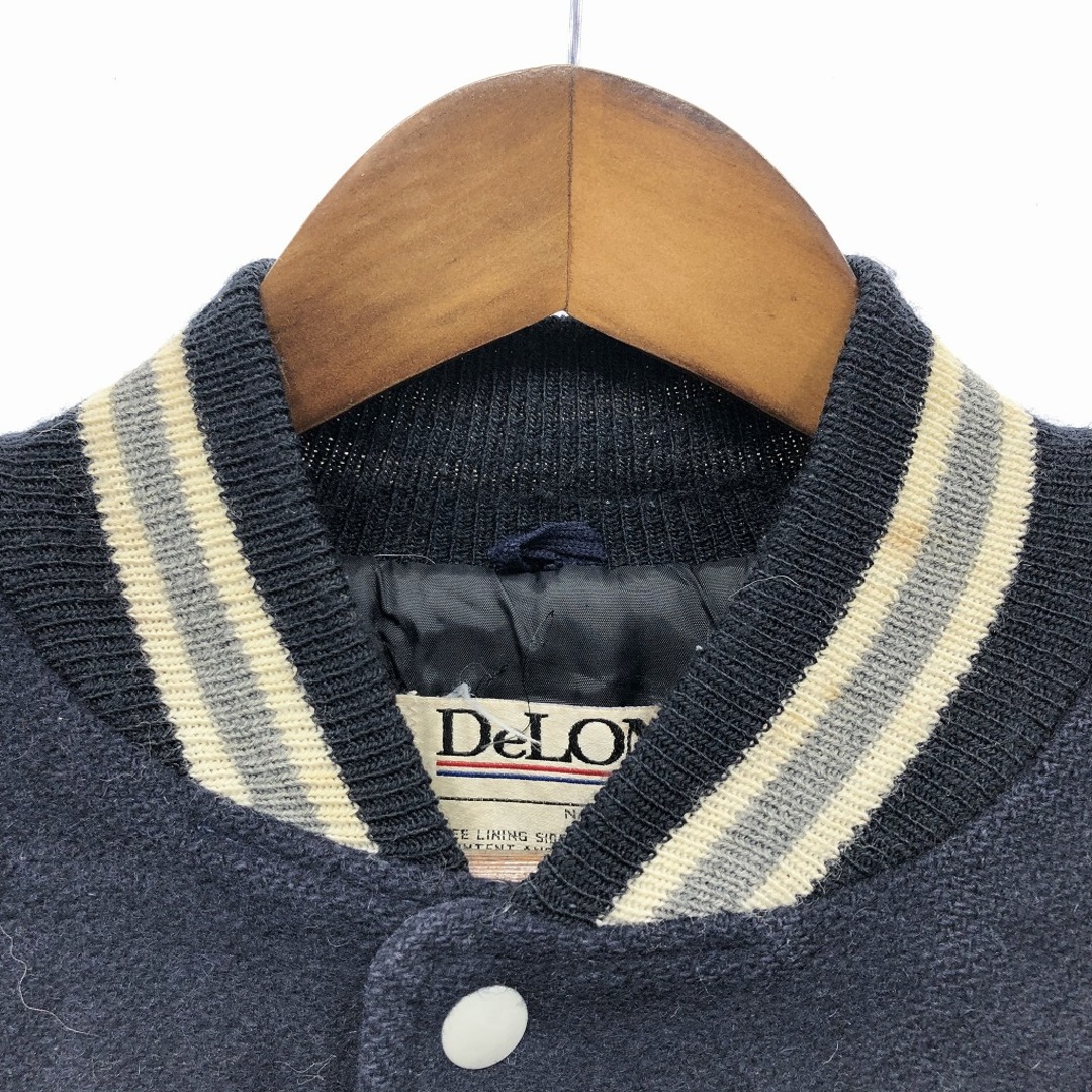 90年代 USA製 DeLONG スタジアムジャケット ワッペンロゴ 防寒 刺繍