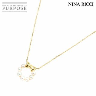 ニナリッチ(NINA RICCI)のニナリッチ NINA RICCI アコヤ真珠 3.4-3.2mm ネックレス 41cm ピアス K18 YG イエローゴールド 750 2点セット パール VLP 90196915(ネックレス)