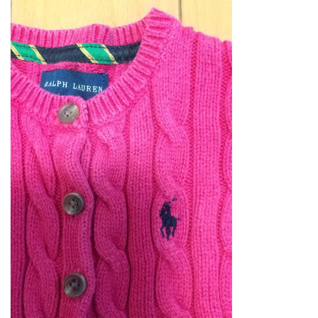 Ralph Lauren(ラルフローレン)のRALPHLAUREN カーディガン 80 ピンク 女の子 キッズ/ベビー/マタニティのベビー服(~85cm)(カーディガン/ボレロ)の商品写真