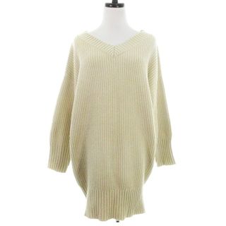 マウジー(moussy)のマウジー ニット セーター 長袖 Vネック オーバーサイズ ベージュ トップス(ニット/セーター)