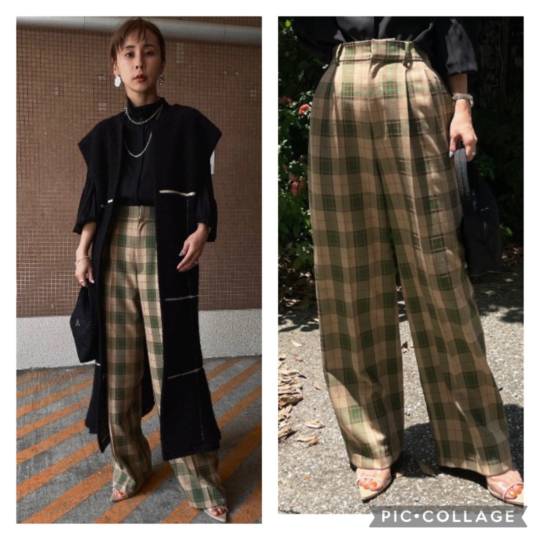 美品★AMERI★2TUCKS STRAIGHT PANTS チェックパンツ | フリマアプリ ラクマ 美品★AMERI★2TUCKS STRAIGHT PANTS チェックパンツ | フリマアプリ ラクマ
