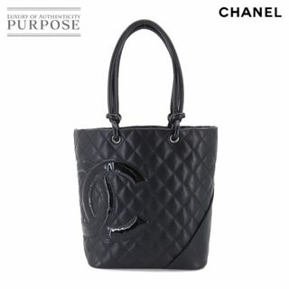 シャネル(CHANEL)のシャネル CHANEL カンボンライン ミディアム トート バッグ レザー エナメル ブラック A25167 シルバー 金具 VLP 90205866(トートバッグ)