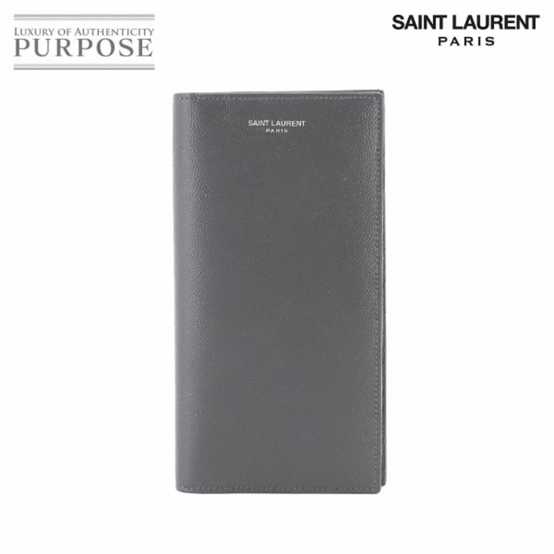 商品管理番号90207720未使用 展示品 サンローラン パリ SAINT LAURENT PARIS コンチネンタル ウォレット 二つ折り 長財布 レザー グレー 396308 VLP 90207720