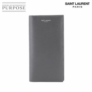 サンローラン(Saint Laurent)の未使用 展示品 サンローラン パリ SAINT LAURENT PARIS コンチネンタル ウォレット 二つ折り 長財布 レザー グレー 396308 VLP 90207720(長財布)