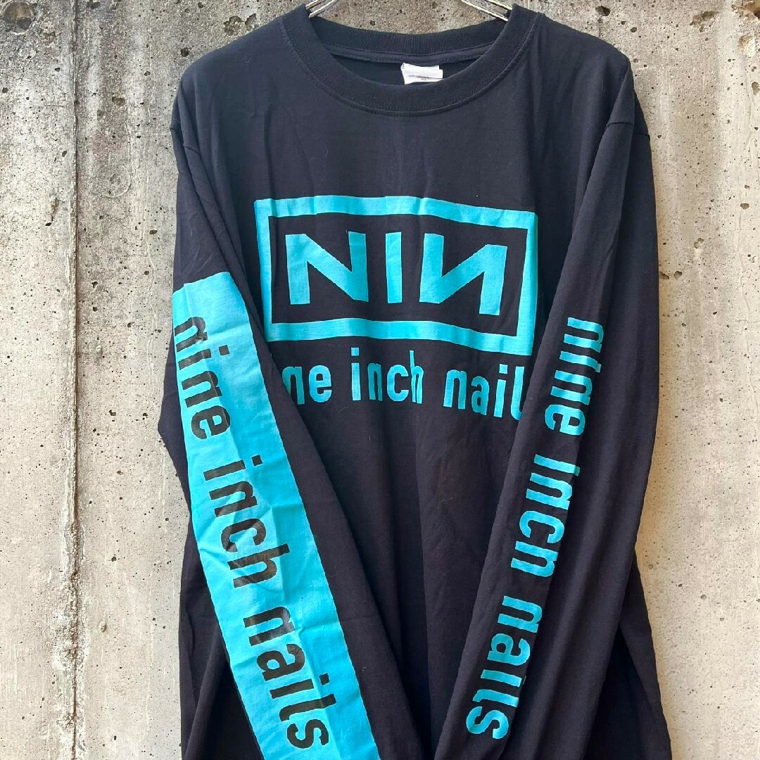 黒Ｌ☆長袖ティファニーカラーNIN ロゴ Nine inch nails 3