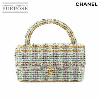 シャネル(CHANEL)の新品同様 シャネル CHANEL マトラッセ 親子バッグ 親のみ ハンド バッグ ツイード グリーン ゴールド 金具 ヴィンテージ VLP 90209432(ハンドバッグ)