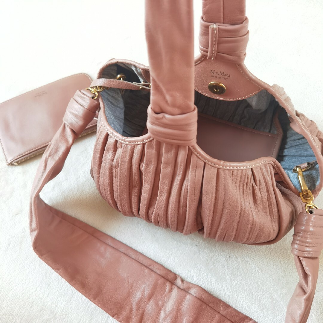 Max Mara - 極美品 MaxMara 羊革 2way ショルダー着脱可 ミニポーチ付