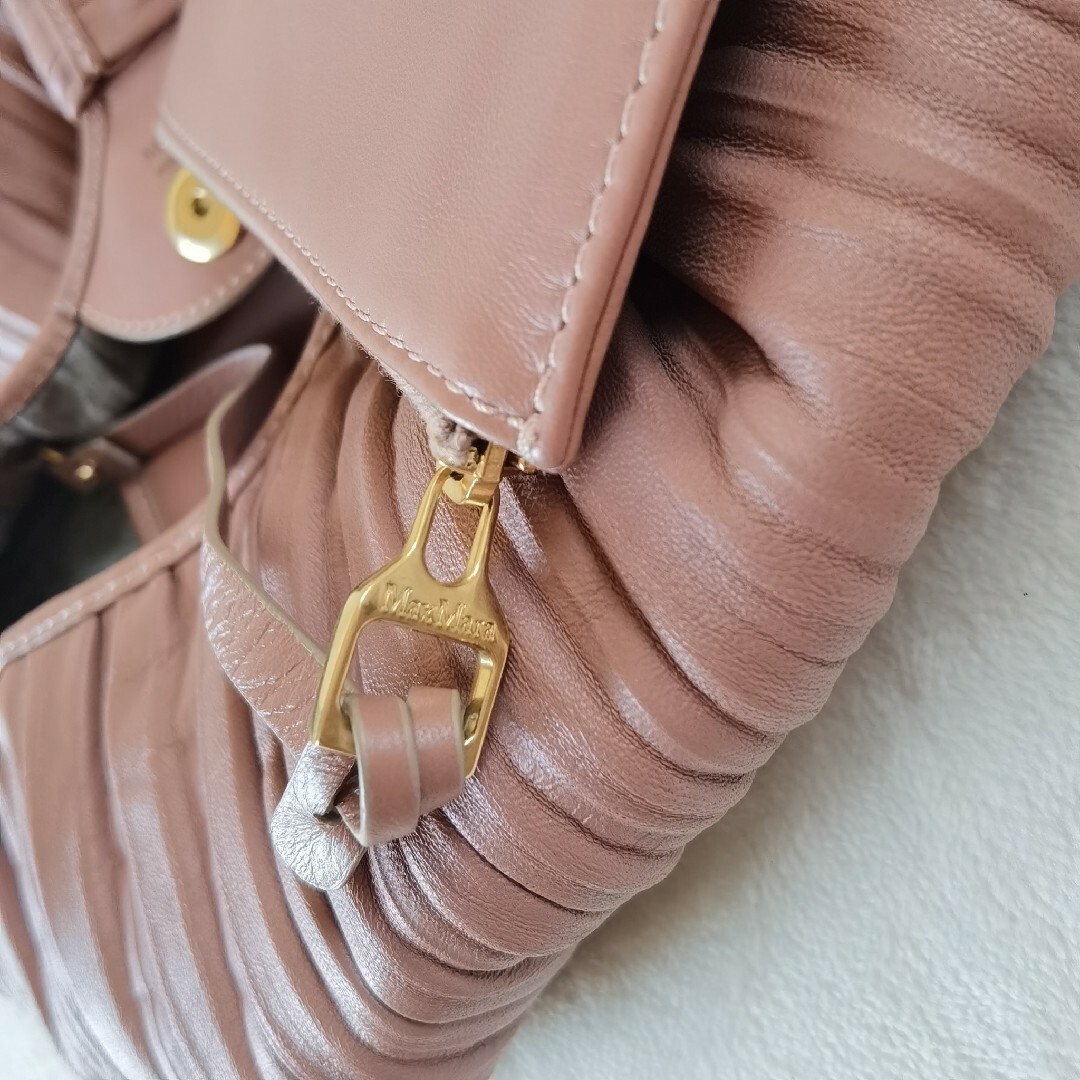 Max Mara - 極美品 MaxMara 羊革 2way ショルダー着脱可 ミニポーチ付