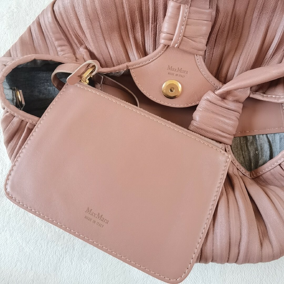 Max Mara - 極美品 MaxMara 羊革 2way ショルダー着脱可 ミニポーチ付