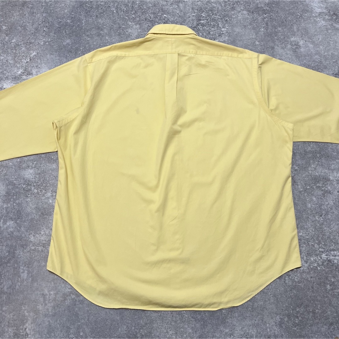ラルフローレン☆ワンポイント刺繍ロゴビッグチノシャツ 90s パステルイエロー
