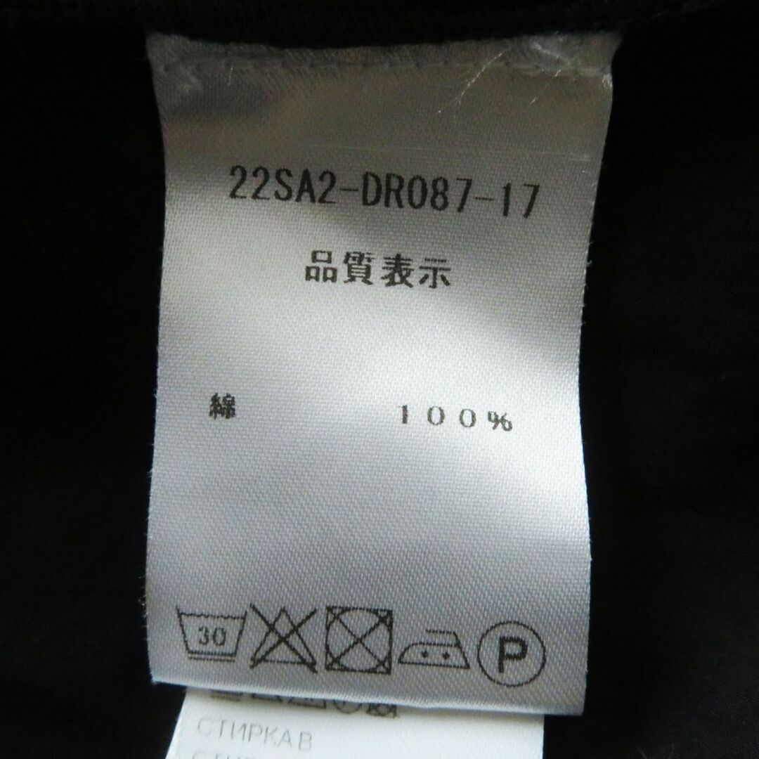 極美品◎正規品 22SS PATOU パトゥ 22SA2-DR087-17 レディース ベルト付 フリル袖 フレンチスリーブ 超ロングワンピース ブラック 黒 34