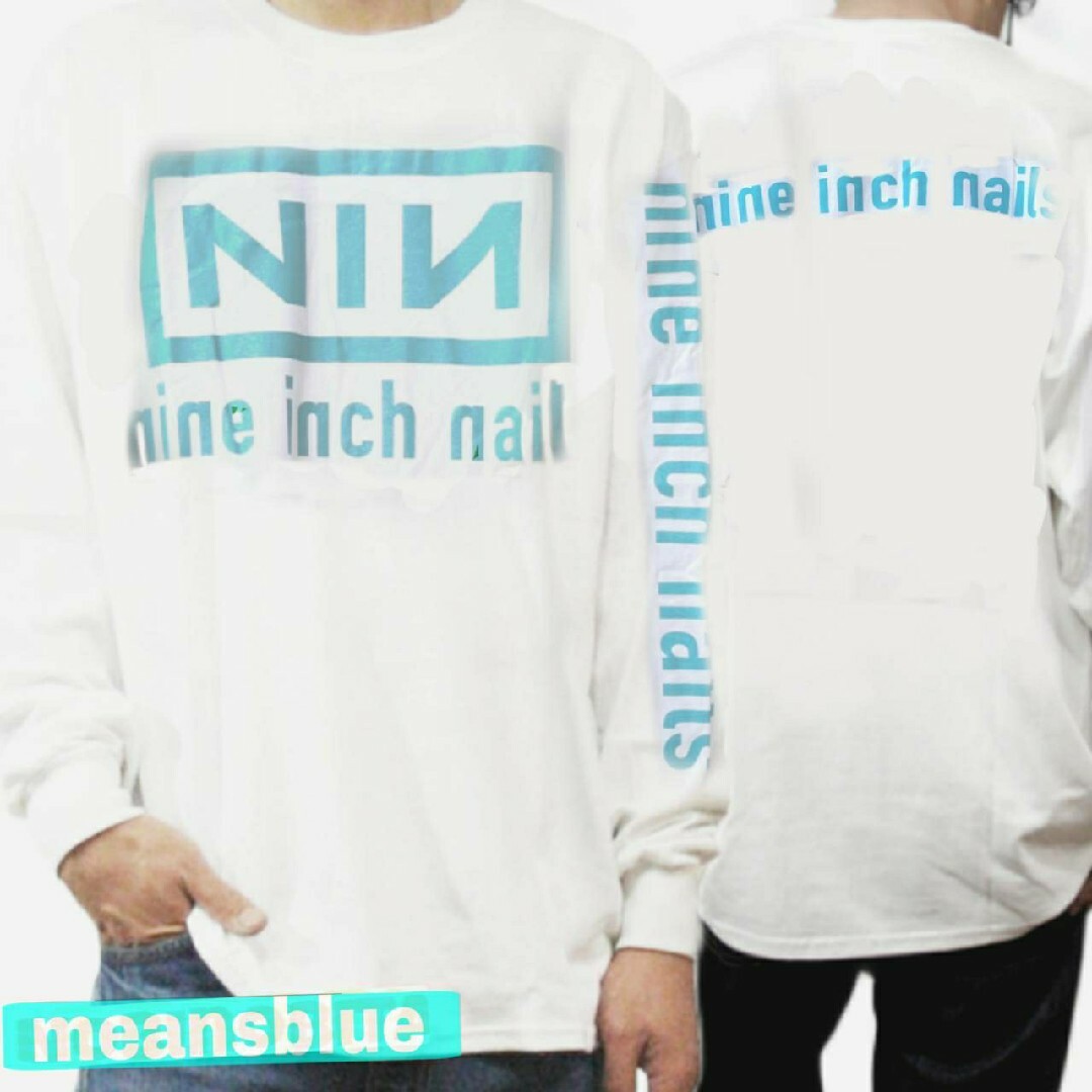 白XXL☆長袖ティファニーカラーNIN ロゴ Nine inch nails 2