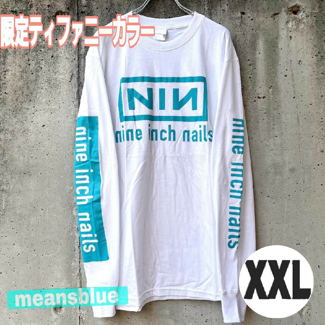 黒XXL☆長袖ティファニーカラーNIN ロゴ Nine inch nails