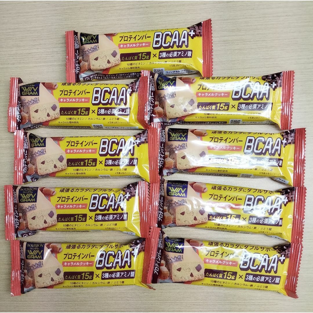 ブルボン(ブルボン)のブルボン プロテインバー BCAA+ キャラメルクッキー 40g　9個セット 食品/飲料/酒の食品(菓子/デザート)の商品写真