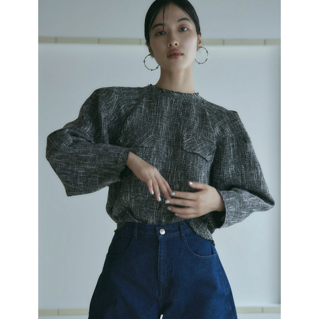 meer. TWEED PULLOVER /MIX CHARCOAL