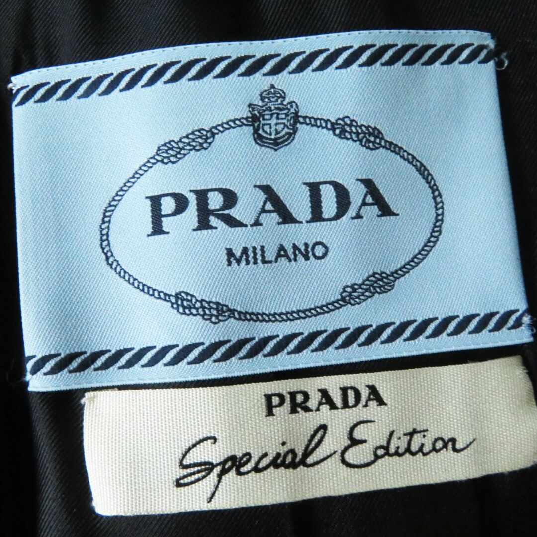 美品◎正規品 イタリア製 PRADA Special Edition プラダ スペシャルエディション レディース アンゴラ×カシゴラ混 ロングコート  グレー 42