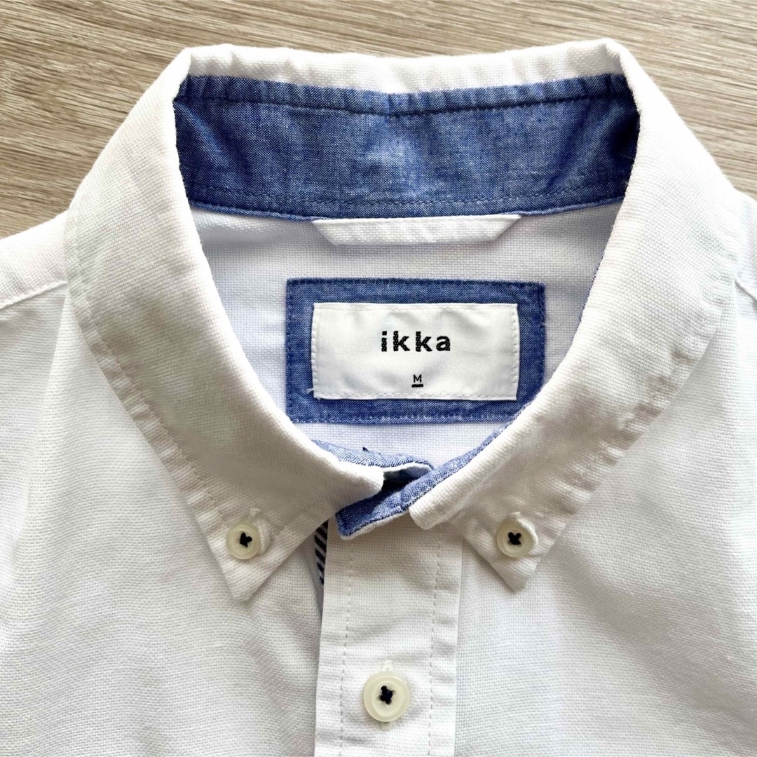 ikka(イッカ)の【美品】ikka  メンズ　シャツ ７部袖　ホワイト　Mサイズ メンズのトップス(シャツ)の商品写真