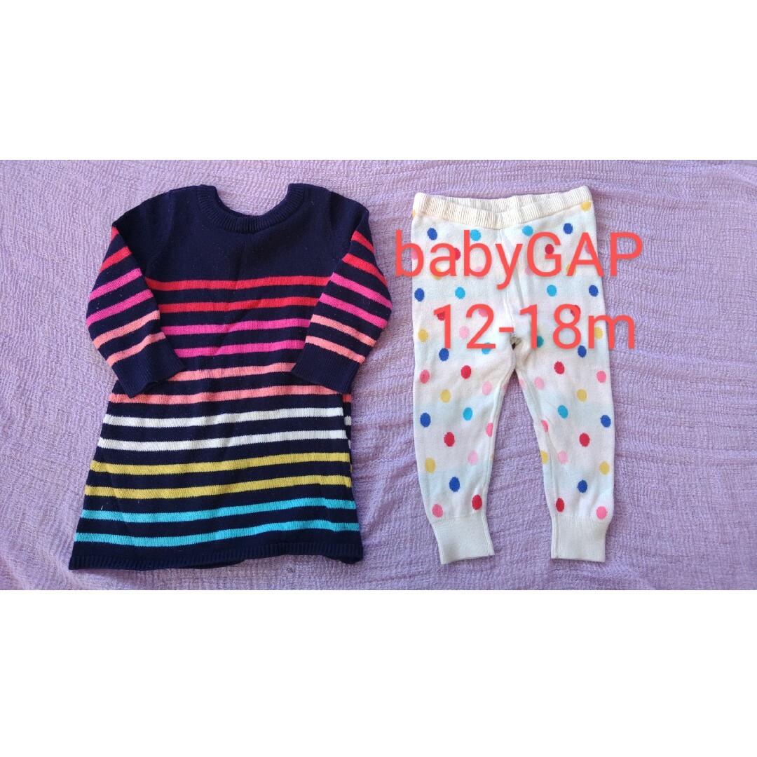 babyGAP(ベビーギャップ)のbabyGAP　12-18m ニット2点 キッズ/ベビー/マタニティのベビー服(~85cm)(ワンピース)の商品写真