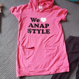 アナップキッズ(ANAP Kids)のｷｯｽﾞ120🐱ANAPKIDSチュニックパーカー(Tシャツ/カットソー)