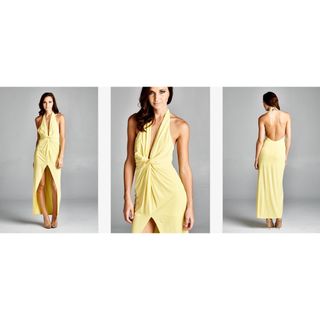 タダシショウジ(TADASHI SHOJI)の新品 USAロングドレス SEXY YELLOW  S(ロングドレス)