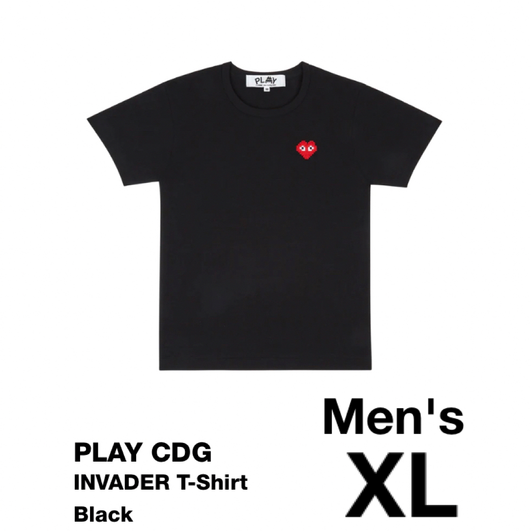 着用PLAY CDG INVADER T-Shirt Black Men's XL