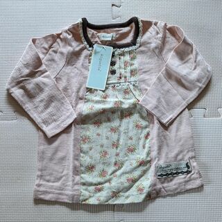 ビケット(Biquette)の小春様専用　サイズ90　BiquetteTシャツ(ピンク花柄とブラウン)　(Tシャツ/カットソー)