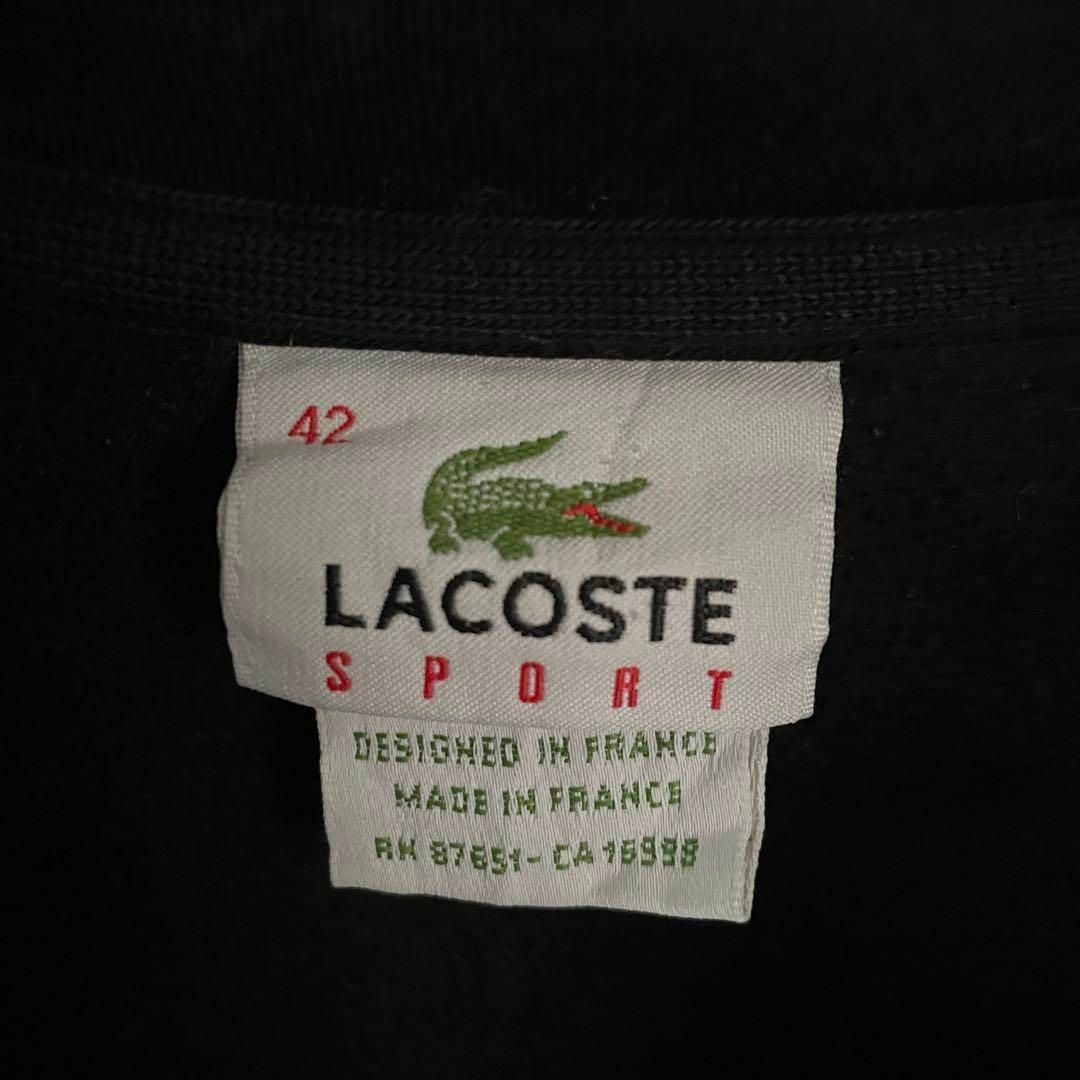 LACOSTE ラコステ フリース 刺繍ロゴ フランス製 ブラック