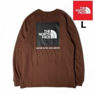 ザノースフェイス(THE NORTH FACE)のノースフェイス 長袖 Tシャツ US限定 ボックスロゴ(L)茶 180902(Tシャツ/カットソー(七分/長袖))