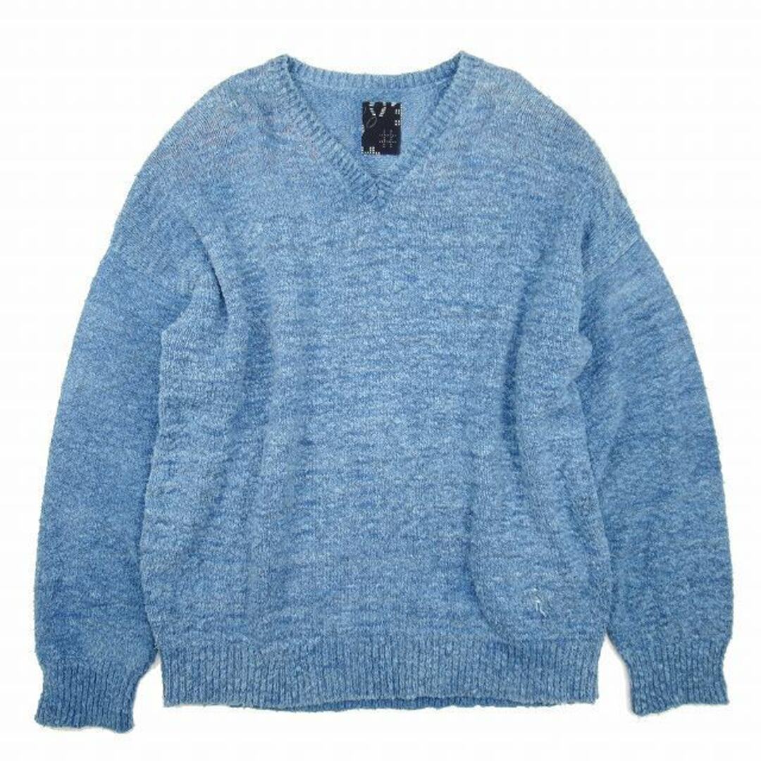 VISVIM(ヴィスヴィム)の美品21awビズビム AMPLUS V-NECK L/S ニット 3 インディゴ メンズのトップス(ニット/セーター)の商品写真