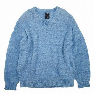 ヴィスヴィム(VISVIM)の美品21awビズビム AMPLUS V-NECK L/S ニット 3 インディゴ(ニット/セーター)