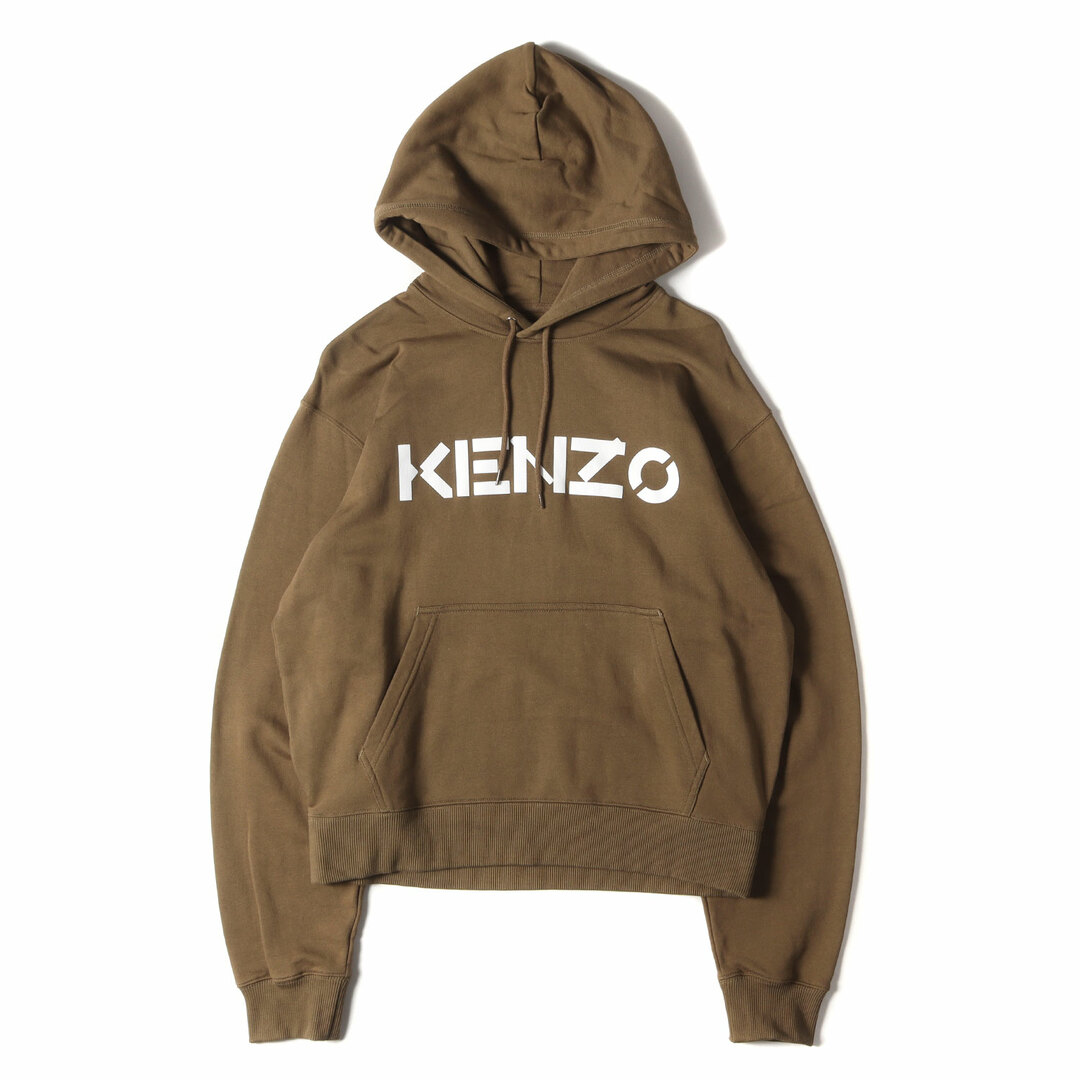 KENZO ケンゾー パーカー サイズ:M フロント ロゴ スウェット パーカー KENZO LOGO CLASSIC HOODIE FA65SW3004MD トップス フーディー プルオーバー 裏起毛 カーキ ブランド【メンズ】パーカー