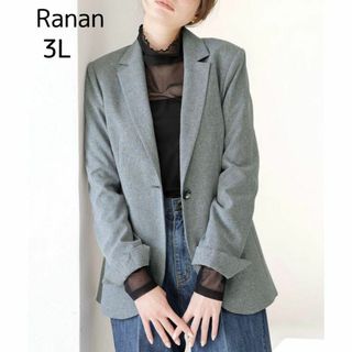 ラナン(Ranan)のRanan テーラードジャケット 3回 自宅洗い可能 3L  グレー 秋 大きめ(テーラードジャケット)