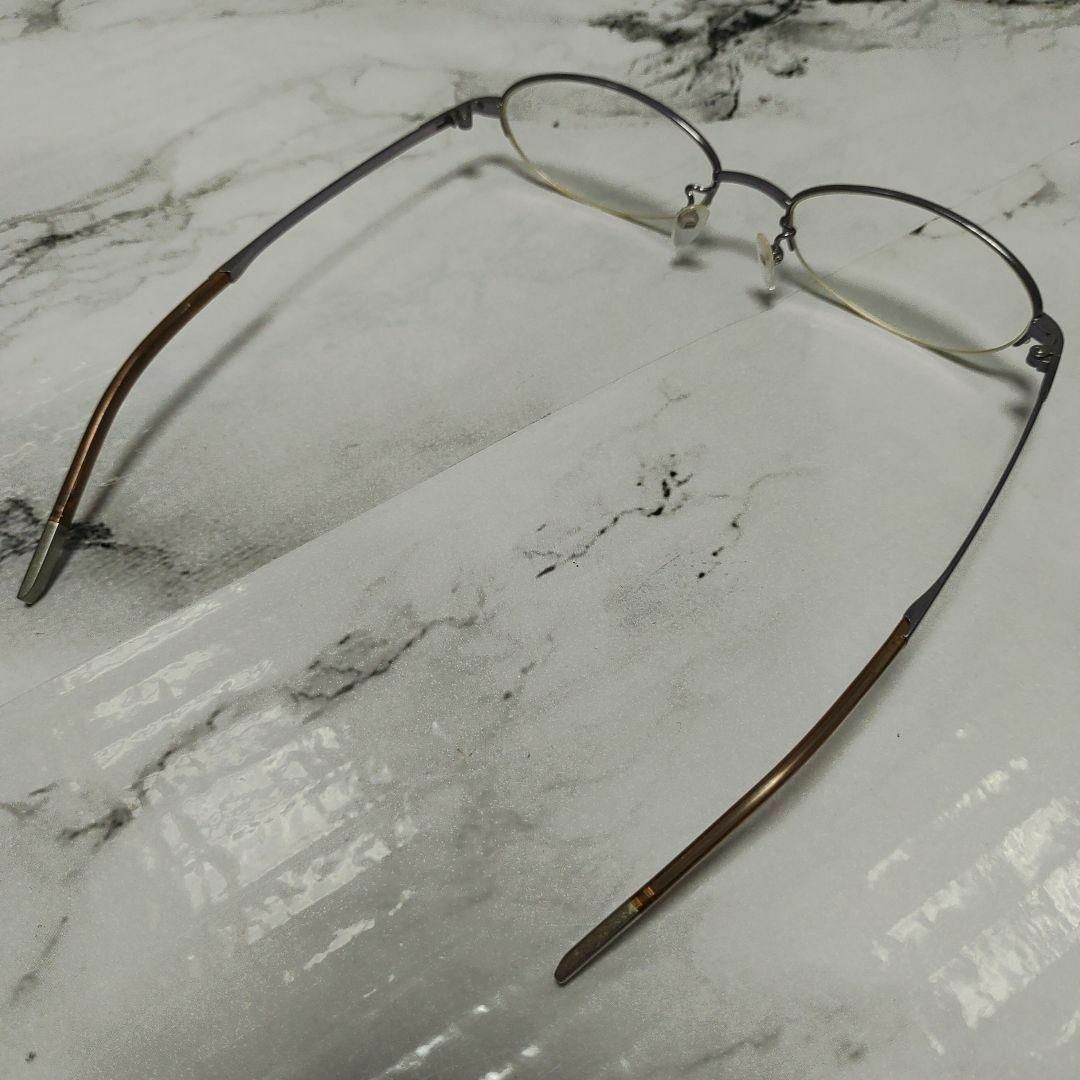 1954超美品 グッチ メガネ 眼鏡 度強 9544 Gロゴ ハーフリム 軽め