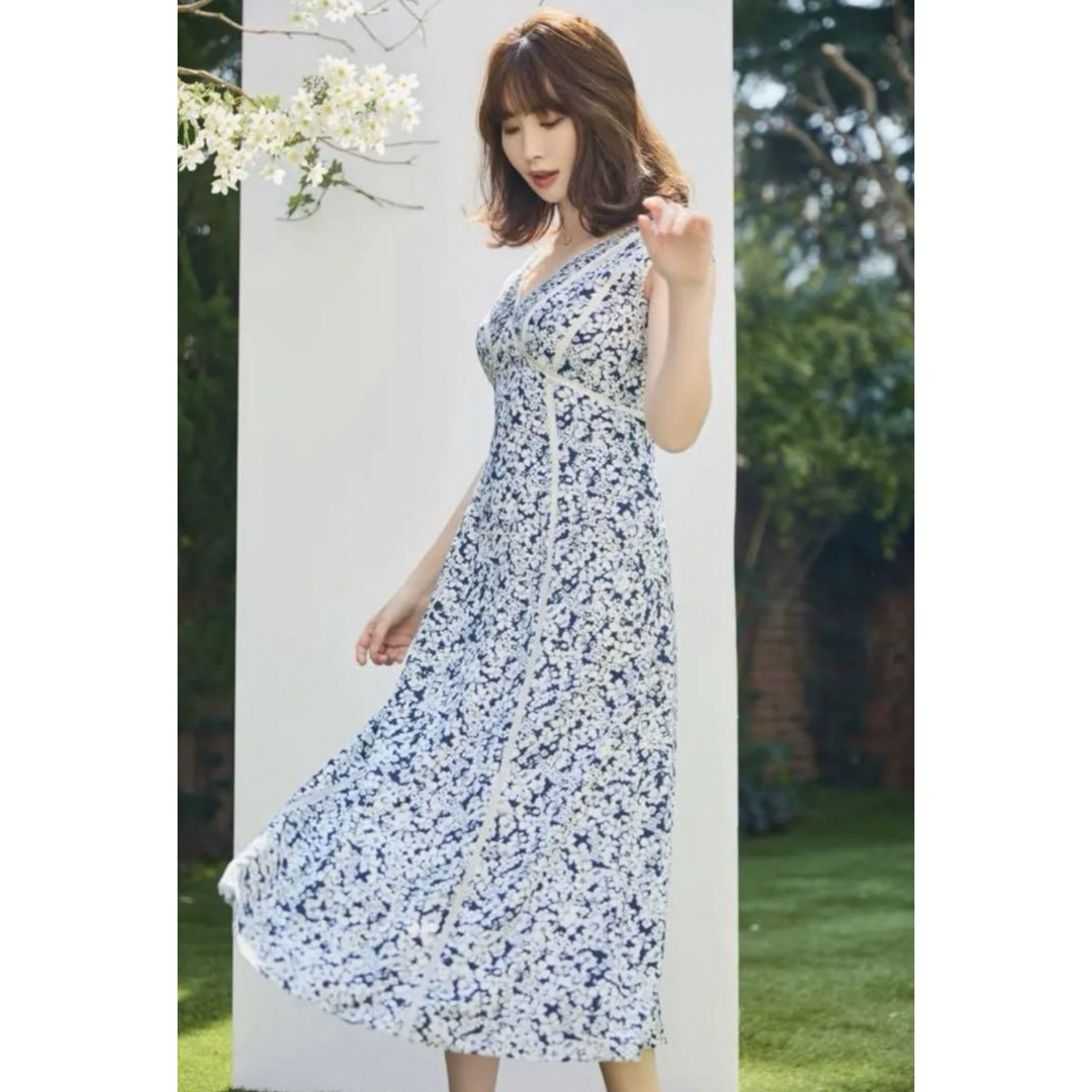 herlipto Lace Trimmed Floral Dress フローラル